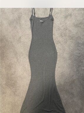 SKIMS Gray Ribbed Tank Maxi Dress